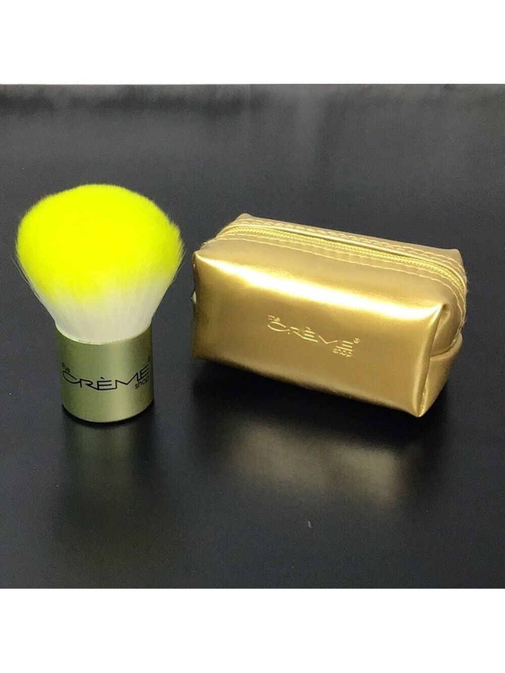 Gold Kabuki Brush with pouch gift set